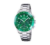 Festina Unisex-Uhr F20693/5 Keramik, Gehäuse aus Edelstahl 316L, silberfarben, Armband aus Edelstahl 316L, silberfarben, grün