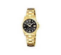 Festina Swiss Made Damen Armbanduhr Edelstahl 316L Gold - Quarzwerk - Kratzfestes Saphirglas - Wasserdicht 10 ATM - Datum F20050/4 Classic Steel