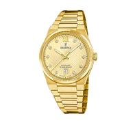 Festina Swiss Made Damen Armbanduhr Edelstahl 316L Gold - Quarzwerk - Kratzfestes Saphirglas - Wasserdicht 10 ATM - Datum F20058/2 Rive Collection