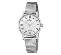 Festina Swiss Made Damen Armbanduhr Edelstahl 316L Silber - Quarzwerk - Saphirglas Hohe Widerstandsfähigkeit - Wasserdicht bis 5 ATM F20015/4