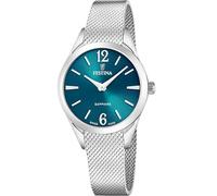 Festina Swiss Made Damen Armbanduhr Edelstahl 316L Silber - Quarzwerk - Saphirglas hoher Widerstand - Wasserdicht 5 ATM F20076/4 Grace