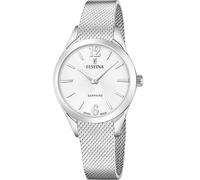 Festina Swiss Made Damen Armbanduhr Edelstahl 316L Silber - Quarzwerk - Saphirglas hoher Widerstand - Wasserdicht 5 ATM F20076/1 Grace