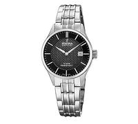 Festina Swiss Made Damen Armbanduhr Edelstahl 316L Silber - Quarzwerk - Saphirglas Resistent - Wasserdicht bis 10 ATM - Kalender F20006/4 - Classic Steel