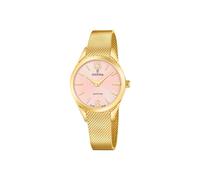 Festina Swiss Made Damenuhr Analog aus Edelstahl 316l Goldfarben