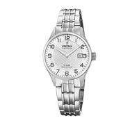 Festina Damen Armbanduhr F20006/1 Swiss Made - Edelstahl Silber, Saphirglas, 10 ATM, Kalender