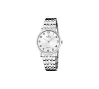 Festina Damenuhr F20047/1 Classics Gehäuse aus Edelstahl 316L, silberfarben, Armband aus 316L-Edelstahl, silberfarben, weiß