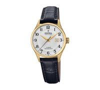 Festina Swiss Made Damenuhr Analog aus Leder Schwarz