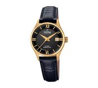Festina Swiss Made Damenuhr Analog aus Leder Schwarz