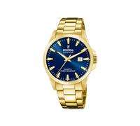 Festina Swiss Made Herrenuhr Analog aus Edelstahl 316l Goldfarben