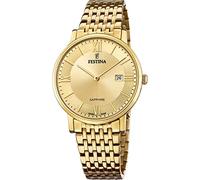 Festina Swiss Made Herrenuhr Analog aus Edelstahl 316l Goldfarben