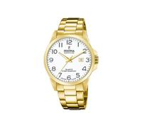 Festina Swiss Made Herrenuhr Analog Edelstahl 316L Gold - Quarz Datum - Saphirglas, Wasserdicht 10 ATM - F20044/1 Classic Steel