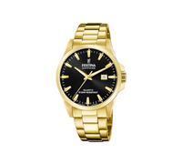 Festina Swiss Made Herrenuhr Analog aus Edelstahl 316l Goldfarben