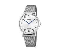 Festina Swiss Made Herrenuhr Analog aus Edelstahl 316l Silberfarben