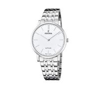 Festina Swiss Made Herrenuhr Analog aus Edelstahl 316l Silberfarben