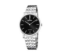 Festina Swiss Made Herrenuhr Analog aus Edelstahl 316l Silberfarben
