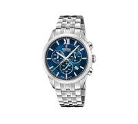 Festina Swiss Made Herrenuhr Analog aus Edelstahl 316l Silberfarben | Quarzwerk, Chronograph, Kalender, Robustes Saphirglas, Wasserdicht 10 ATM F20040/2 Chrono