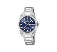 Festina Swiss Made Herrenuhr Analog aus Edelstahl 316l Silberfarben | Quarzwerk, Kalender, Robustes Saphirglas, Wasserdicht 10 ATM F20073/2 Classic Steel