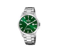 Festina Swiss Made Herrenuhr Analog aus Edelstahl 316l Silberfarben | Quarzwerk, Kalender, Widerstandsfähiges Saphirglas, Wasserdicht 10 ATM F20024/6 Classic Steel
