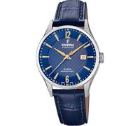 Festina Swiss Made Herrenuhr Analog aus Leder Blau