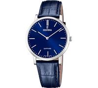 Festina Swiss Made Herrenuhr Analog aus Leder Blau