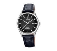 Festina Swiss Made Herrenuhr Analog aus Leder Schwarz