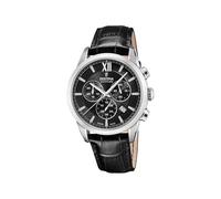 Festina Swiss Made Herrenuhr Analog aus Leder Schwarz