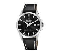 Festina Swiss Made Herrenuhr Analog aus Leder Schwarz