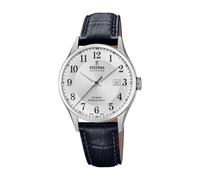 Festina Herrenuhr Swiss Made F20007/1 – Analog Quarz, Datum, Saphirglas, 10 ATM, Leder Schwarz