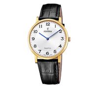 Festina Swiss Made Herrenuhr Analog aus Leder Schwarz