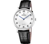 Festina Herrenuhr F20012/5 – Swiss Made Quarz, Saphirglas, Leder Schwarz, 5 ATM