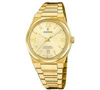 Festina Swiss Made Herrenuhr Analog Edelstahl 316L Gold - Quarz Datum - Saphirglas, Wasserdicht 10 ATM - F20057/2 Rive Collection