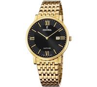 Festina Swiss Made Herrenuhr Analog Edelstahl 316L Gold - Quarz Datum - Saphirglas, Wasserdicht 5 ATM - F20020/3 Classic Steel