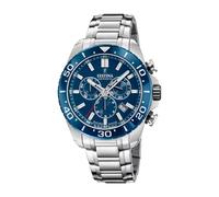 Festina Swiss Made Herrenuhr Analog Edelstahl 316L Silber - Quarz Chronograph, Datum - Saphirglas, Wasserdicht 10 ATM - F20042/2 Chrono