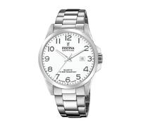 Festina Swiss Made Herrenuhr Analog Edelstahl 316L Silber - Quarz Datum - Saphirglas, Wasserdicht 10 ATM - F20024/1 Classic Steel