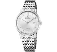 Festina Swiss Made Herrenuhr Analog Edelstahl 316L Silber - Quarz Datum - Saphirglas, Wasserdicht 5 ATM - F20018/1 Classic Steel