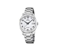 Festina Swiss Made Herrenuhr Analog Edelstahl 316L Silber - Quarz Datum - Saphirglas, Wasserdicht 5 ATM - F20026/1 Classic Steel