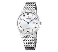 Festina Swiss Made Herrenuhr Analog Edelstahl 316L Silber - Quarz Datum - Saphirglas, Wasserdicht 5 ATM - F20018/4 Classic Steel