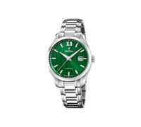 Festina Herrenuhr F20026/3 Swiss Made – Quarz Datum, Saphirglas, 5 ATM – 316L Edelstahl Silber, Grün