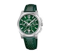 Festina Uhr Für Herren F20060/3 Swiss Made Classics Silber Edelstahl Case GrünLeder Band