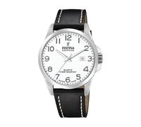 Festina Swiss Made Herrenuhr Analog Leder Schwarz - Quarz Datum - Saphirglas, Wasserdicht 10 ATM Elegant - F20025/1 Classic Leather