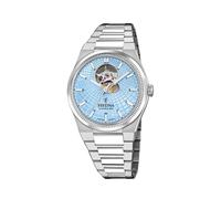 Festina Herrenuhr F20053/5 Swiss Made Automatik Gehäuse aus 316L Edelstahl silber Armband 316L, blau