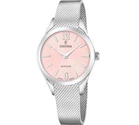 Festina Swiss Made Damen Armbanduhr Edelstahl 316L Silber - Quarzwerk - Saphirglas hoher Widerstand - Wasserdicht 5 ATM F20076/2 Grace