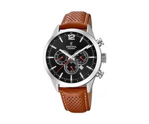 Festina Uhr für Herren F20542-6 Timeless Chrono Leder Armband