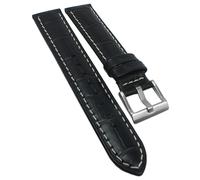 Festina Uhrenarmband 19mm schwarz Leder Krokoprägung helle Naht F16011