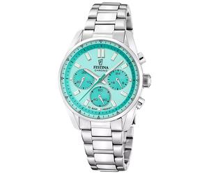 Festina Unisex-Uhr Boyfriend Chronograph Stahl/Türkis F20753/3