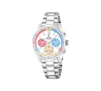 FESTINA Unisex Uhr Chronograph Edelstahlarmband Silber Boyfriend F20753/6 | Quarz-Uhrwerk, Kratzfestes Mineralglas, 10 ATM Wasserdicht, Edelstahlarmband, Boyfriend, Unisex Uhr Damen Herren, F20753/6