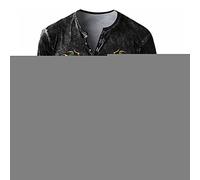 Festival Outfit Herren They See Me Aperollin Tshirt Oversize Shirt Henley Button Down Basic Shirt MäNner Vintage Drucken Langarmshirt Mit Knopfleiste Retro Muster Slim Fit Tshirts Sport Tshirt Jungen