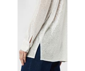 Festive Oversize-Hemdbluse mit Pailletten weiß 34