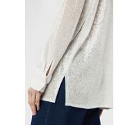 Festive Oversize-Hemdbluse mit Pailletten weiß 46