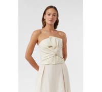 Festives Corsagen-Top mit Smok-Detail | comma x Füsun Lindner beige 40